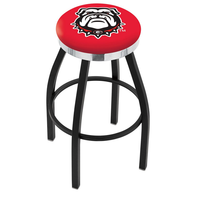 NCAA 36" Swivel Bar Stool, Georgia - "Bulldog"