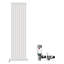 iBathUK Princia Vertical Single Oval Panel Radiator Angled Valve-44617102-44617099