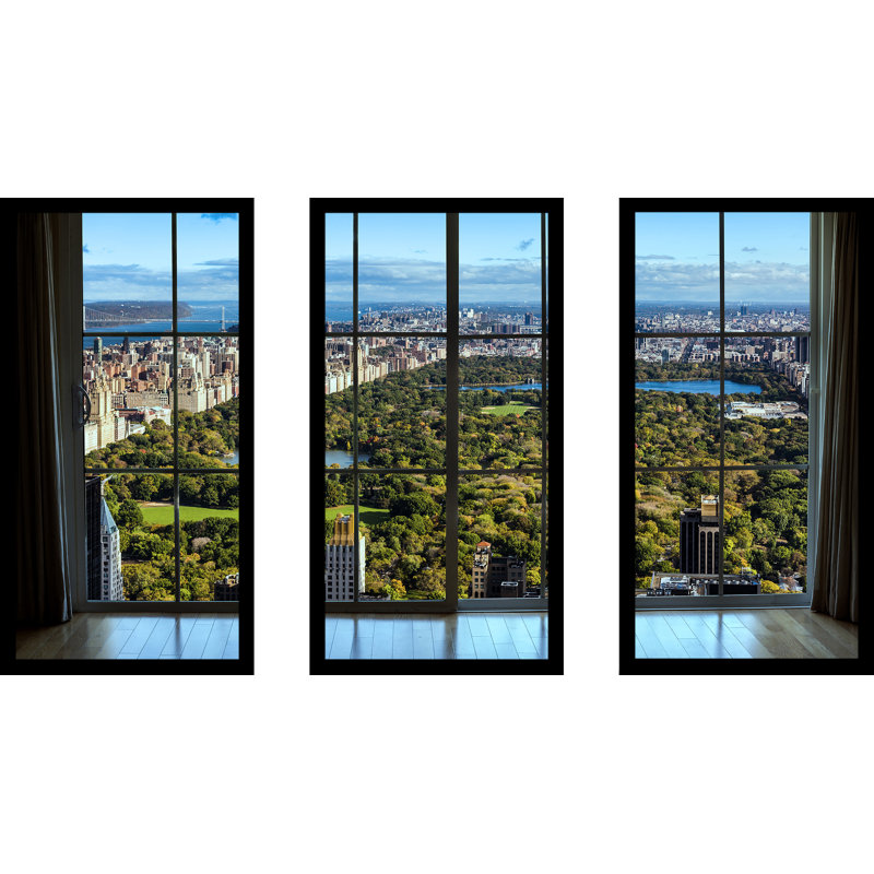New York Central Park Framed Canvas Print Set