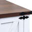 Table de bout en noyer avec fonction de charge - Design rustique et tablette réglable Base blanche Accent latéral foncé-931028581
