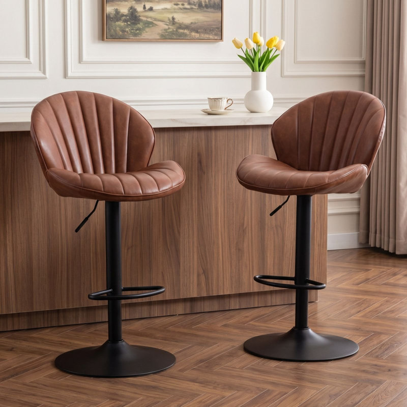 Agapito Upholstered Adjustable Height Counter Stool