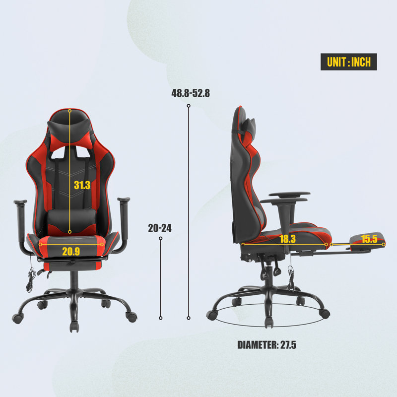 Fauteuil de jeu ergonomique Alanas, Rouge / noir