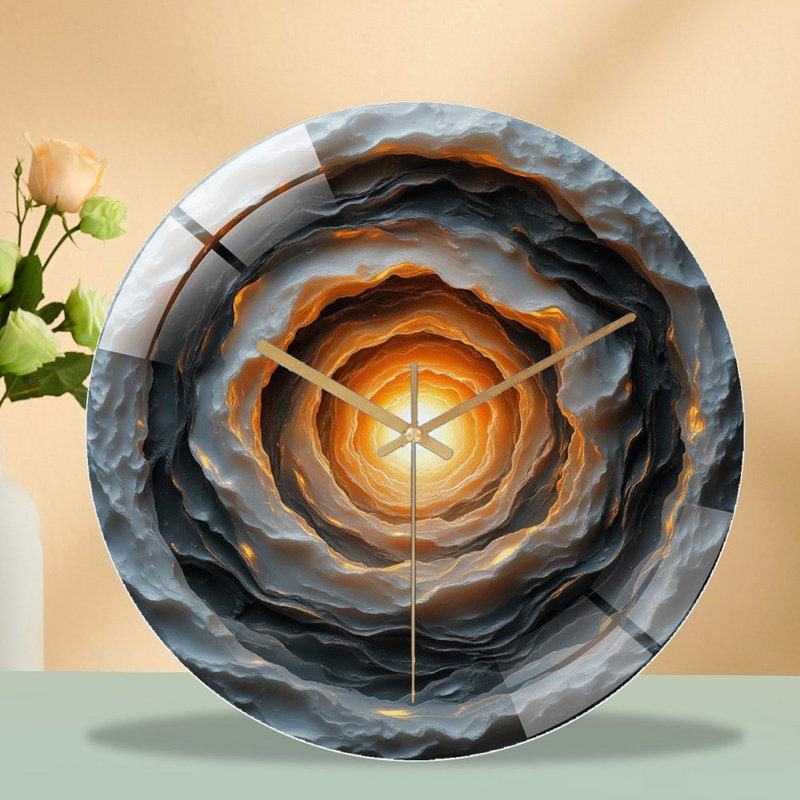 Horloge murale spirale en verre 12 po