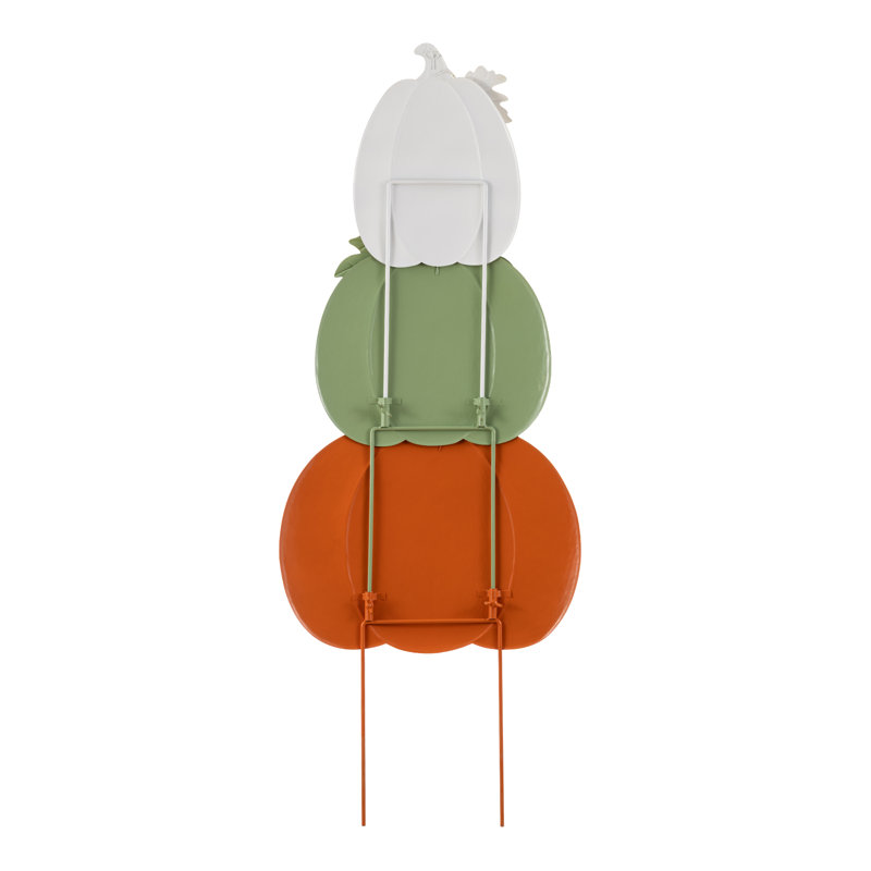 Ensemble de 3 piquets de jardin à citrouille empilés H 36 po