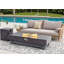 60-INCH FIRE PIT TABLE,Stone  Outdoor Gas Fire Pit Table With Rain Cover,Rectangular Heater For Patio, Backyard, Deck, Outdoor Modern Patio Fire() Pit