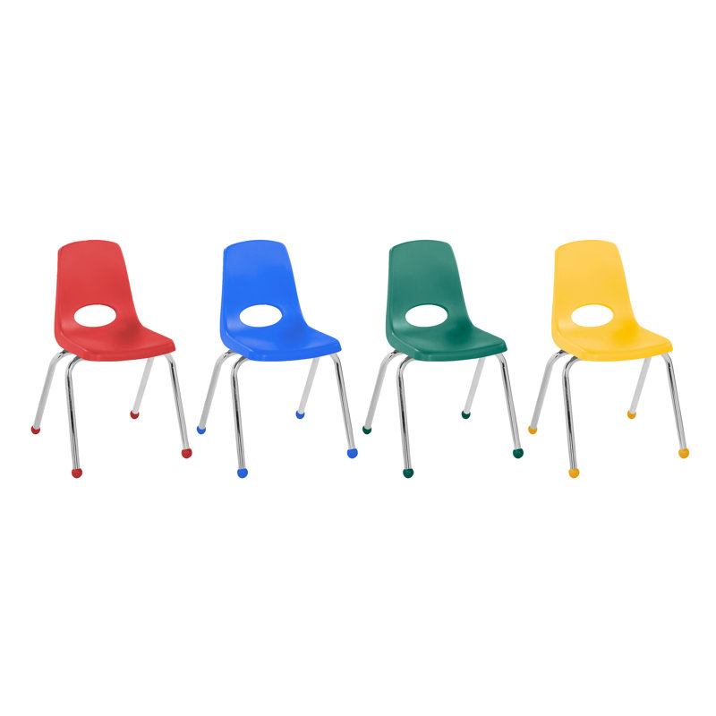 Chaise de classe empilable avec glissières à billes, Ball Glides, Assorti, 16"