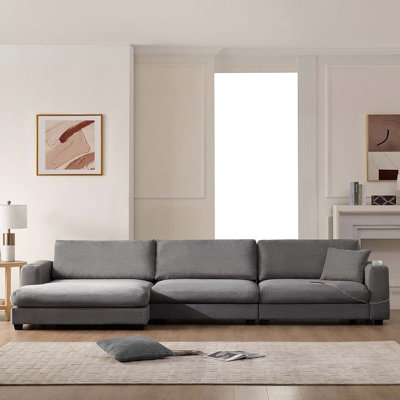 Canapé modulaire confortable surdimensionné en velours côtelé avec caractéristiques pratiques pour le salon