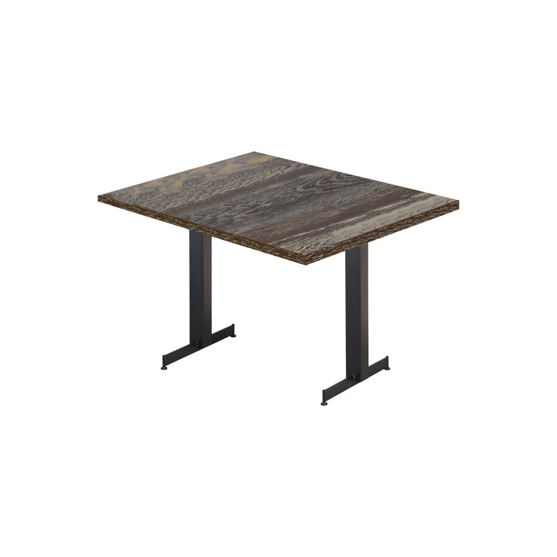 Rectangular with Steel Base Dining Table, Brown/Gray