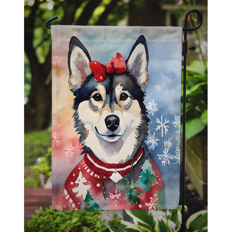Drapeau de Noël Alaska Klee Kai, H 15,5 po x l 11,25 po