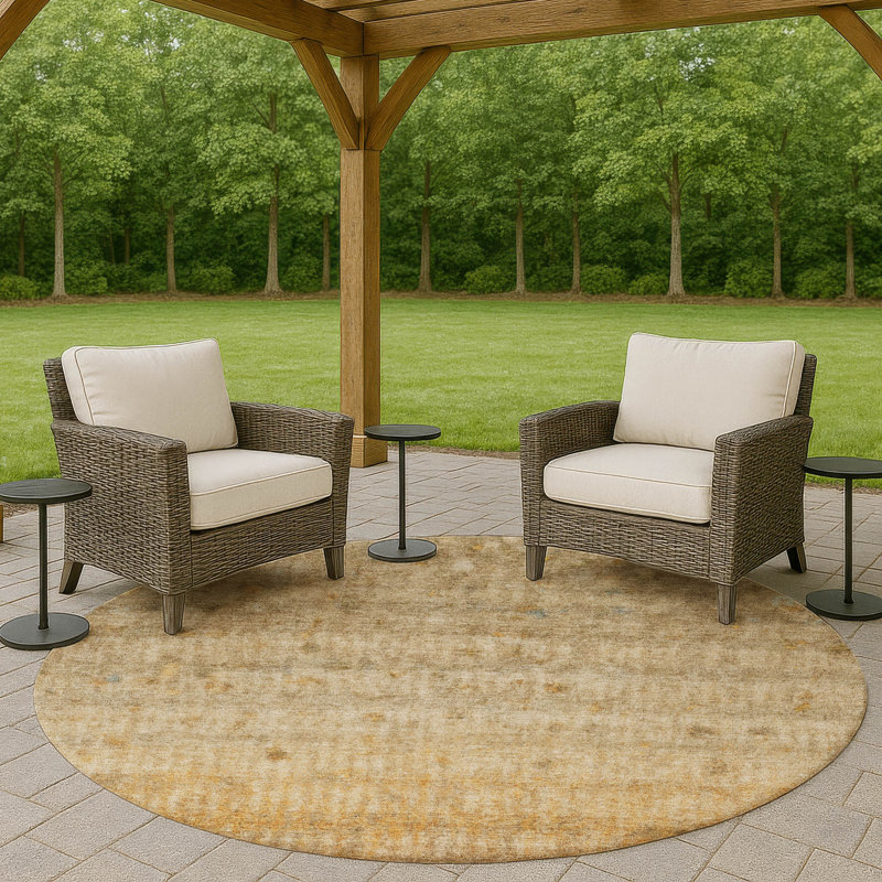 Tapis intérieur / extérieur lavable à la machine Emelia ACN2315, Rond 8 pi