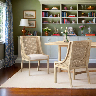 19.25'' H Upholstered Cane Back Side Chair