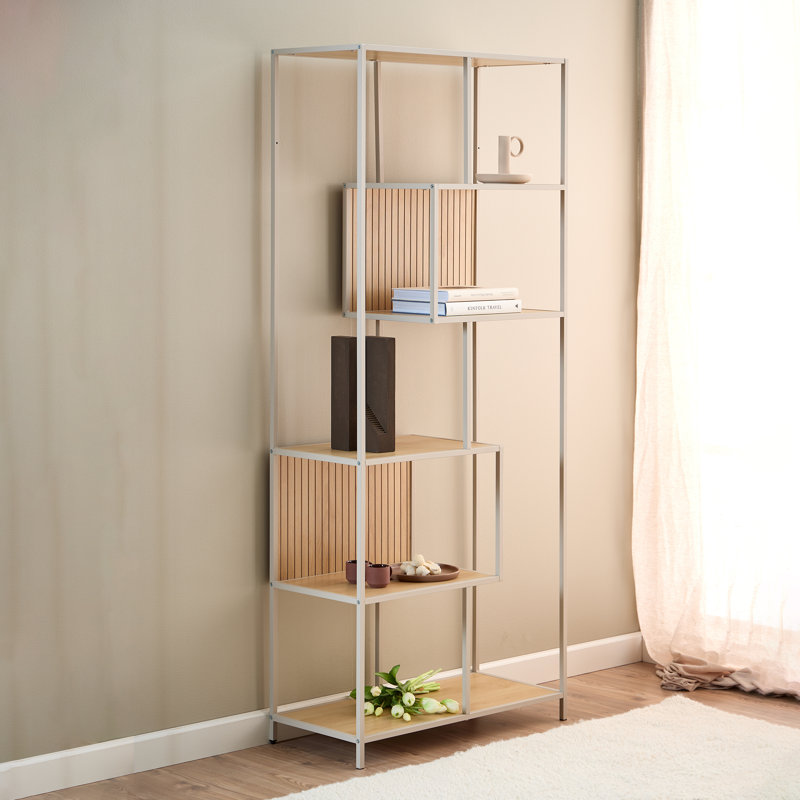 Rueger 77 cm W Steel Bookcase, 185 cm H x 77 cm W x 35 cm D x, Brown