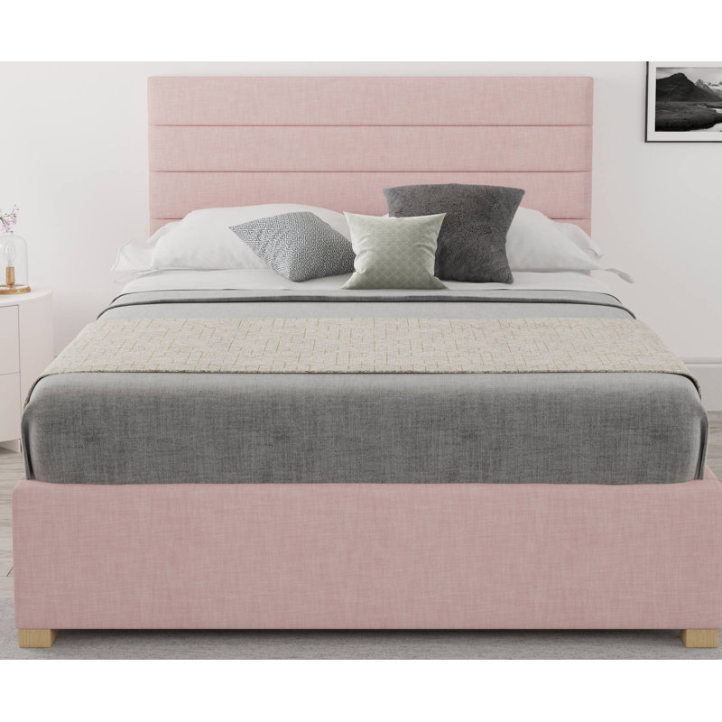 Tyson Upholstered Ottoman Storage Bed, Tea Rose, Super King (6')