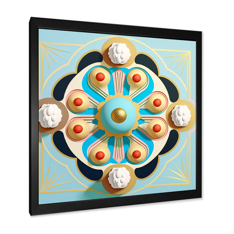 «Flourish Golden Consciousness II», reproduction sur toile, Toile avec cadre photo noir, H 16 po x l 16 po x P 1 po