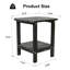 Table d'appoint extérieure Adirondack, petite table de bout de patio de 16,5 po, table en plastique PEHD à 2 niveaux pour le porche de la piscine, résistante aux intempéries et facile à assembler