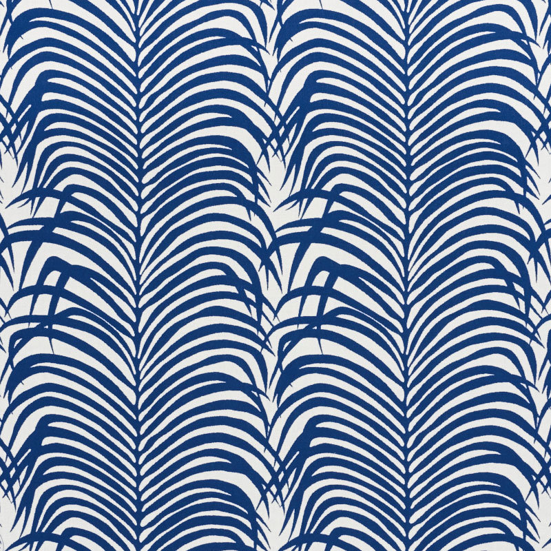 Zebra Palm Fabric, Navy