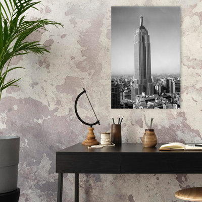 1930S New York City Empire State Building Full Length Without Antennae Abstract Classic Retro Architecture City Wall Art