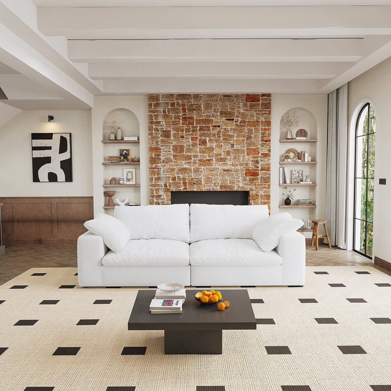 Canapé modulaire modulaire rembourré en duvet modulaire 80 po pour salon, coussin