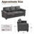 83" W 3 Seater Upholstered Sofa Faux Leather Rolled Arms Couch Mid Century Modern-908981387