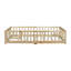 Lit double pleine grandeur avec clôture et porte, garde-corps de sécurité, bois d'hévéa-1264706175