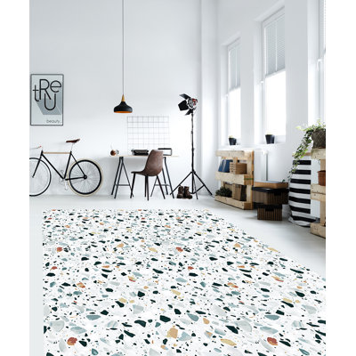 Avilynn Terrazo Black/Beige/Yellow Indoor/Outdoor Rug
