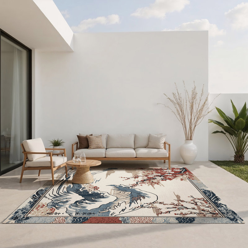 Tapis intérieur et extérieur Shimmering Sakura, Rectangle 1 pi 6 po x 2 pi 6 po