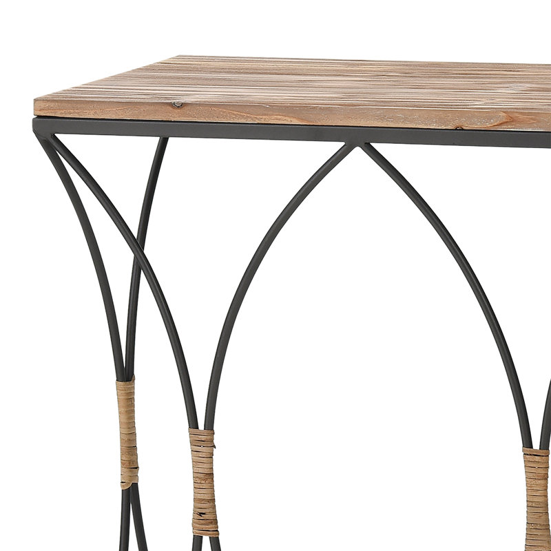 42'' Solid Wood Top Console Table