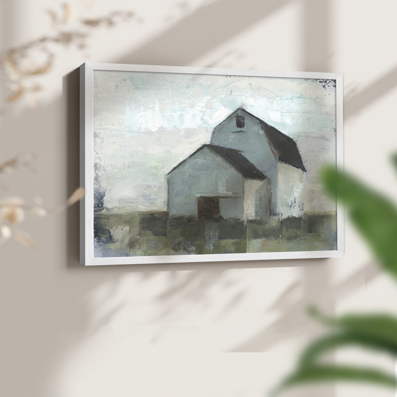 «Barn at Sunset I», reproduction encadrée, H 11 po x l 14 po, Blanc