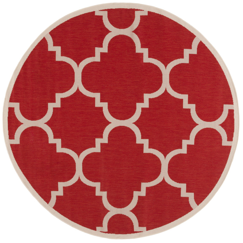 Herefordshire Performance Geometric Indoor/Outdoor Area Rug, Round 6'7"