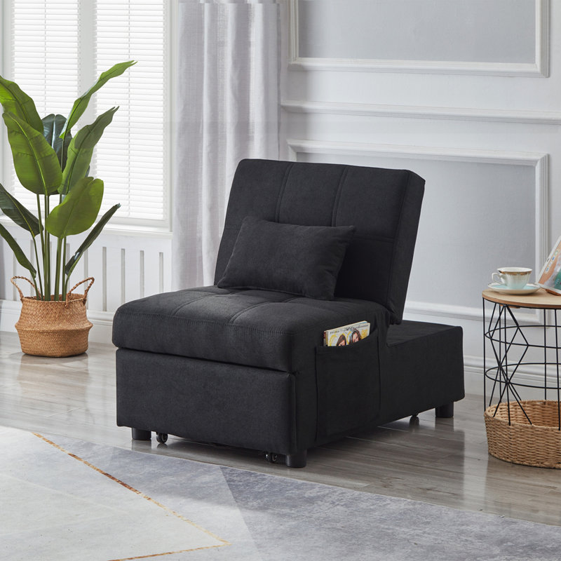Fauteuil inclinable en lin, Noir
