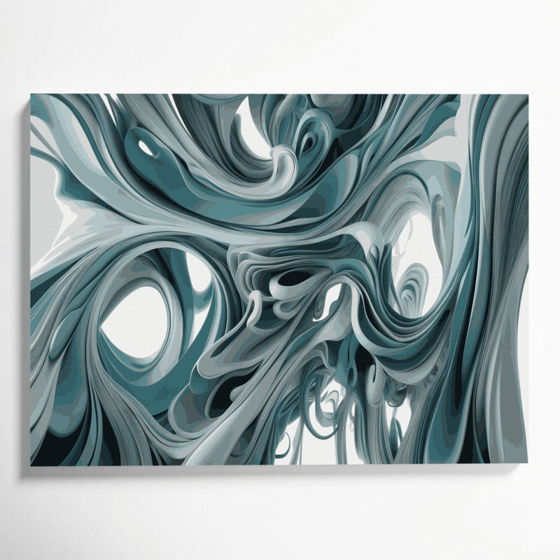 Art mural sur toile Biomorphic Abstraction 28, H 16 po x l 20 po