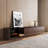 Modern TV Cabinet With Three-Color LED Light Strip, Spacious Storage, And Stylish Design For Living Room Or Media Area Organization-122981006