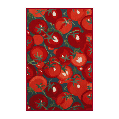 Washable Tomato Cherry Vegetables Area Rug