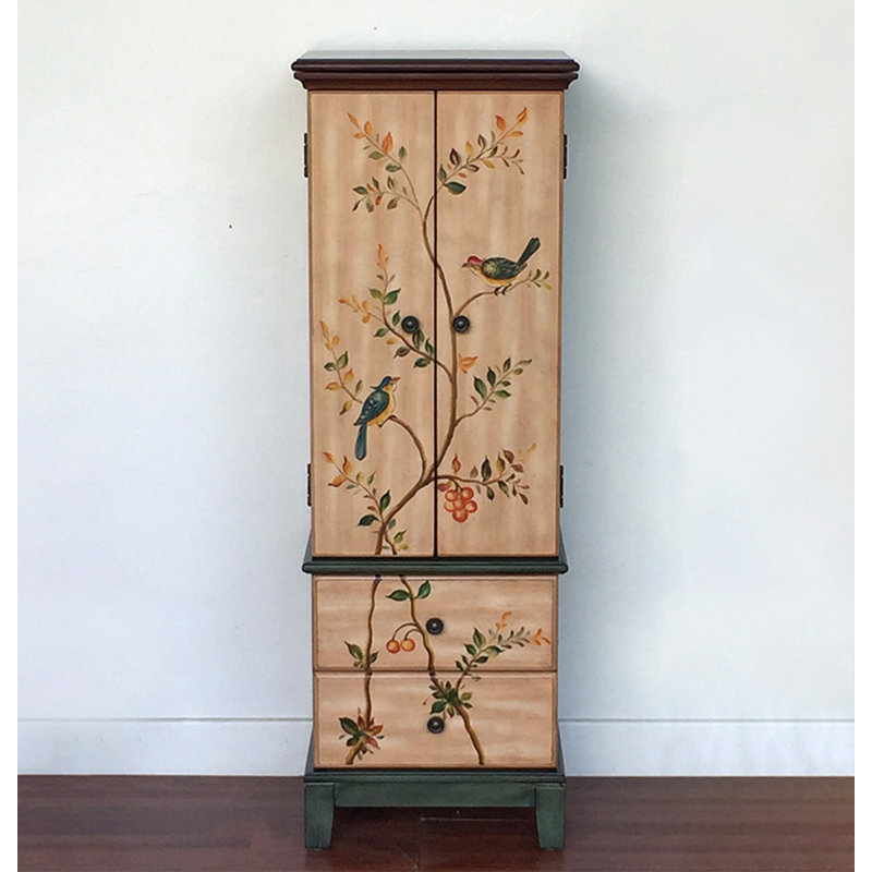 Armoire à bijoux de luxe en chêne clair peint