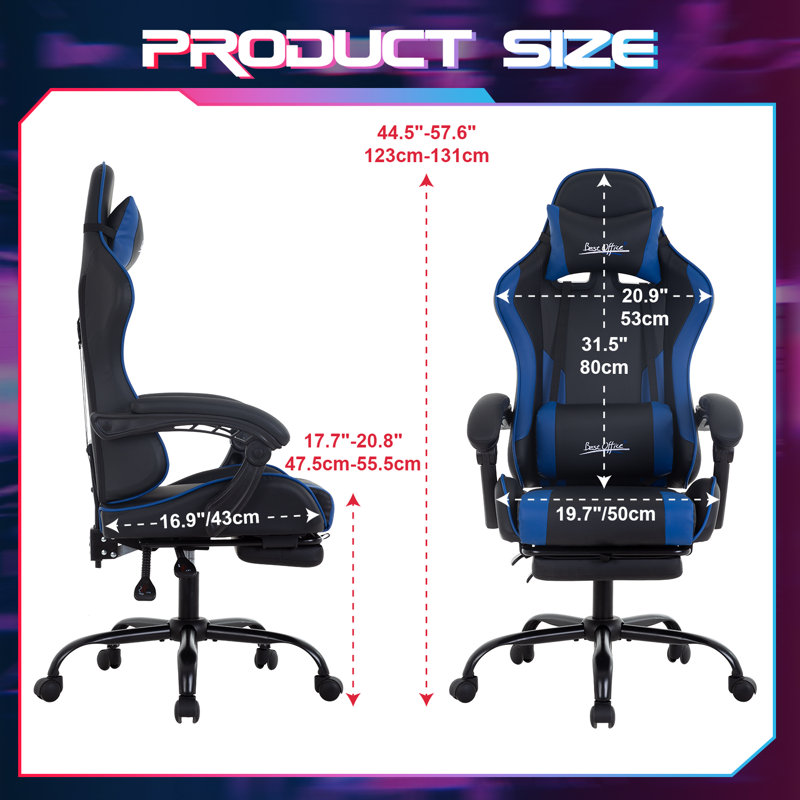 Ergonomic Racing Desk Chair Computer Chair Pro Gamer Racing Chair Complete Support With Footrest And Swivel Design For Gaming And Office Use, White