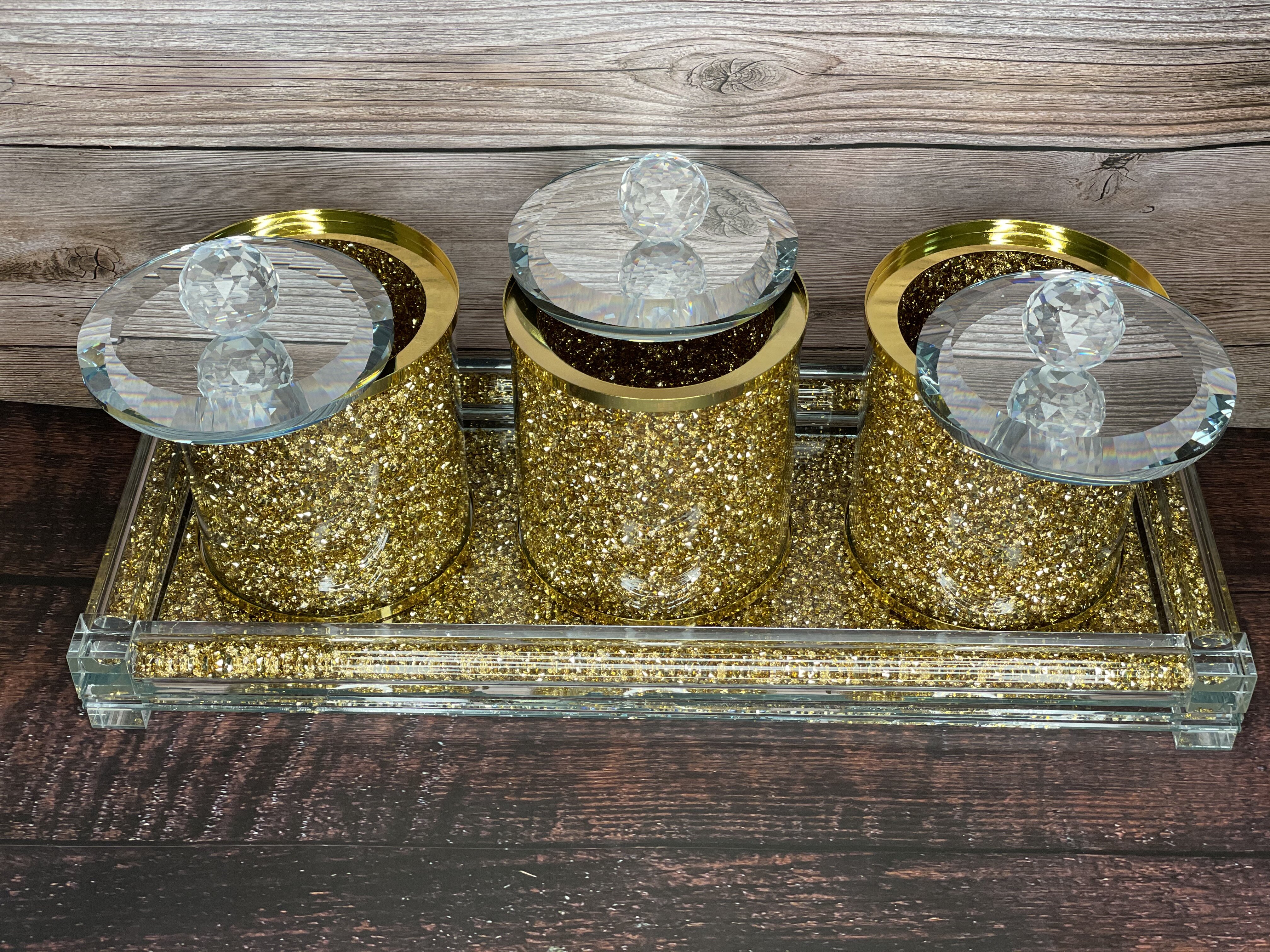 Crush Diamond Crystal Filled Mugs Set Of 6 Silver Kitchen Ware Tea Coffee  Cups