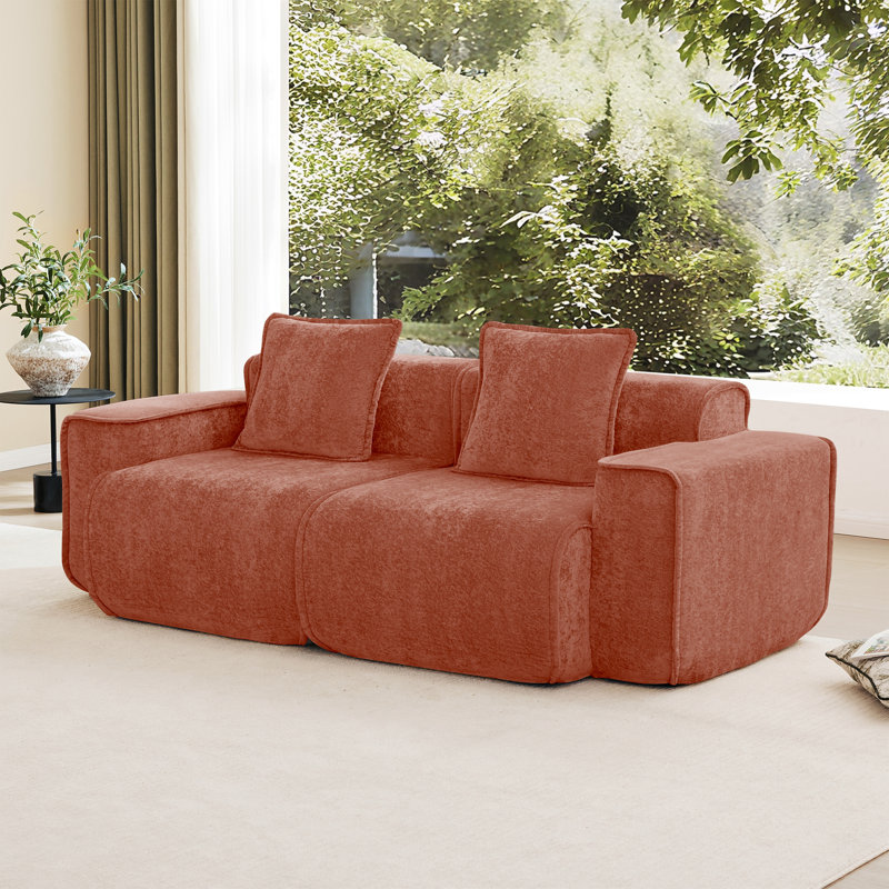 Velours pour canapé LSF & RSF, H 31,1 po x l 78,74 po x P 38,2 po, Rouge