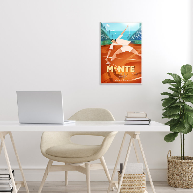 Plaque de tennis Monte Carlo Masters, design par Martin Wickstrom, H 15 po x l 10 po