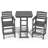 Hdpe Outdoor Patio Bar Set, Tall Adirondack Bar Chair And Table Set (Coffee, 3 Pcs)-114219512