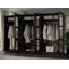 Très grand système d'armoire garde-robe à miroir en porte-à-faux avec portes suspendues et 3 tablettes réglables pour le rangement et l'organisation de la chambre à coucher-1165751567