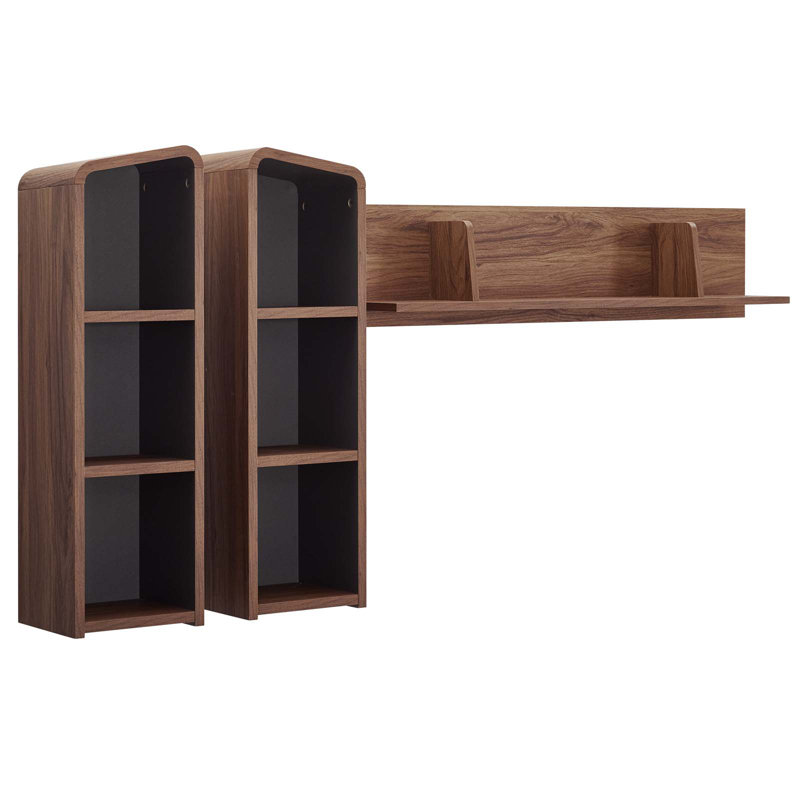 Omnistand Wall Mounted Shelves In Walnut Grey