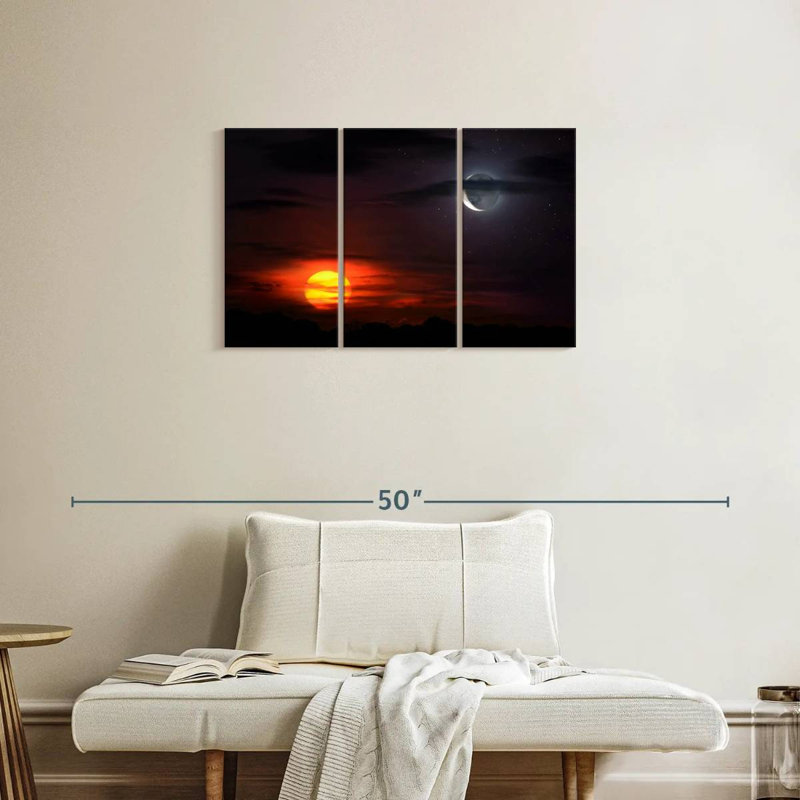 Oberle Sunset With Moon, 20" H x 33" W