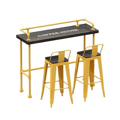 Karez Solid Wood Top Trestle Dining Set