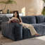 Canapé modulaire en chenille bleue-770399273