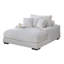 Chaise longue Terra, porte-gobelet et ports USB, tissu velours côtelé taupe-118312652