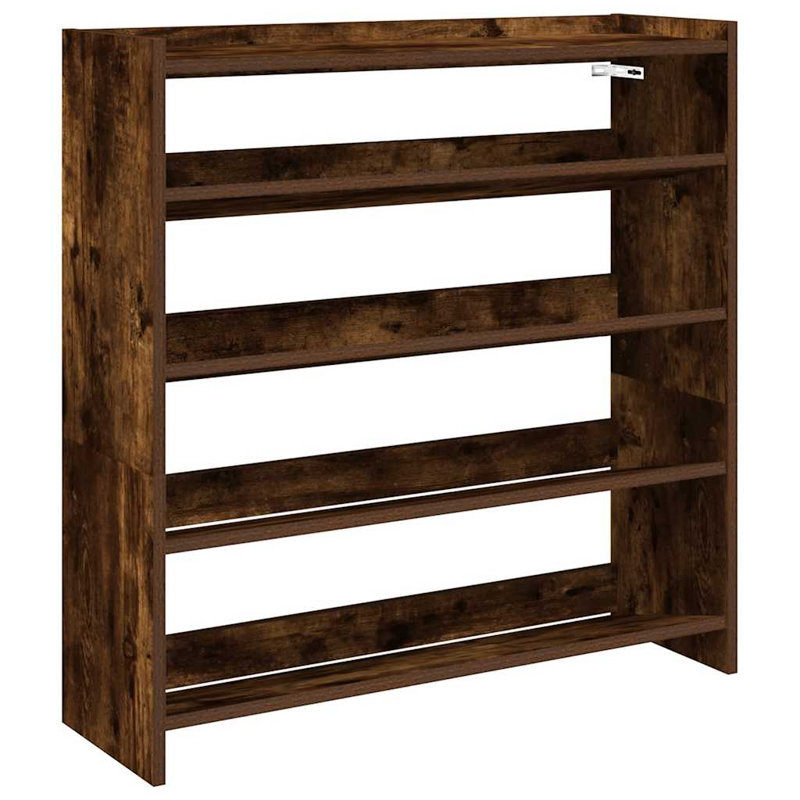 15 Pair Shoe Rack, Smoked Oak