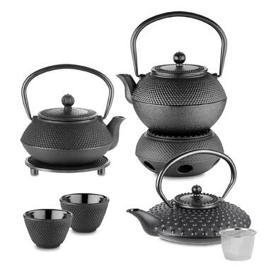 Buckminster Small Hobnail 2 Piece Cast Iron Tea Set World Menagerie Color: Black