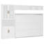 Lit mural blanc de taille double avec lit, tablettes et - Facile à ranger, peu encombrant pour les petits espaces d'appartements, le rangement-1357669282-1357669281