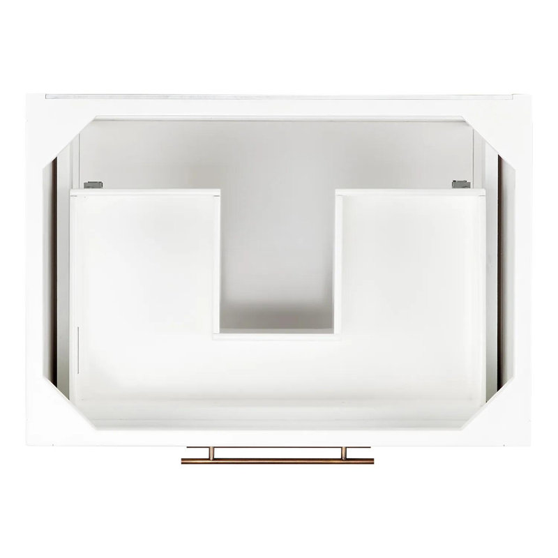 Bright White Mahogany 30" Single Bathroom Vanity with Brass Hardware