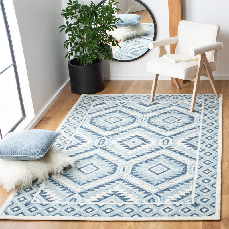 Neher Metro Hand Tufted Wool And Cotton With Latex Geometric Rug, Rectangle 8' x 10'